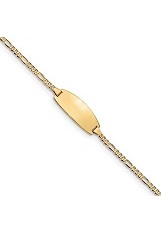 very nice 14k real yellow gold figaro ID baby bracelet